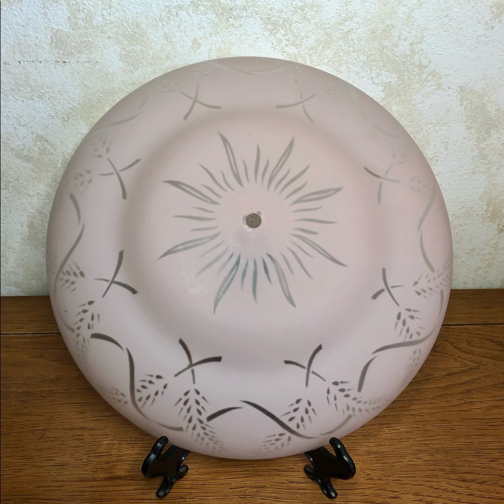 MCM frosted pink reverse painted ceiling light shade